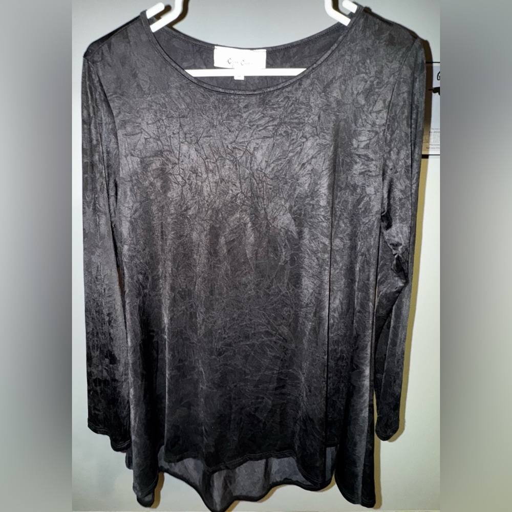 Cover Charge Black Quarter Length Sleeve High Lo Shirt Dress - Small